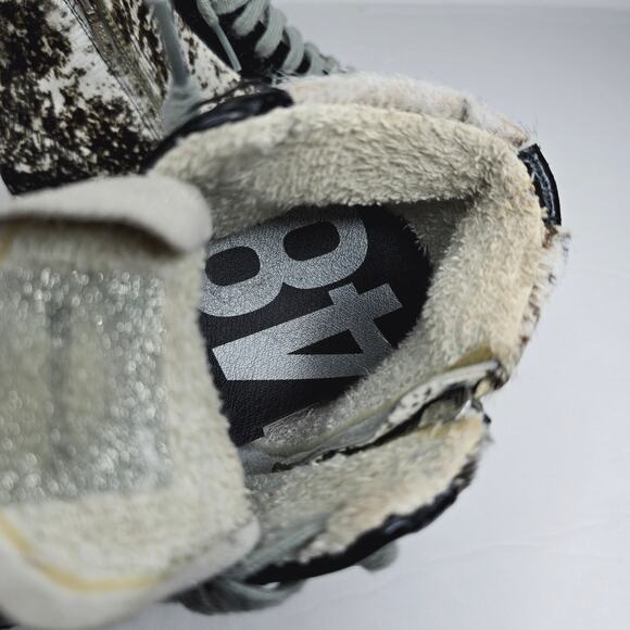 P448 Cow Print Star High-Top Side Zip Softy Glitter Sneaker Size 37 - Picture 10 of 16